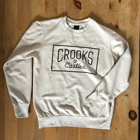 Crooks & Castles Men’s Logo Sweatshirt – Cream – Size M - Picture 6 of 6